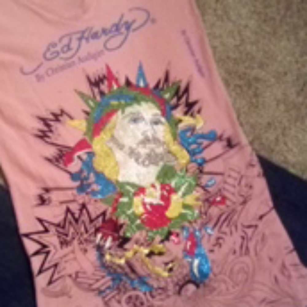 Ed Hardy Women's  V neck by Christian Augdugier